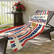 Cheers To Freedom - Personalized Beach Towel