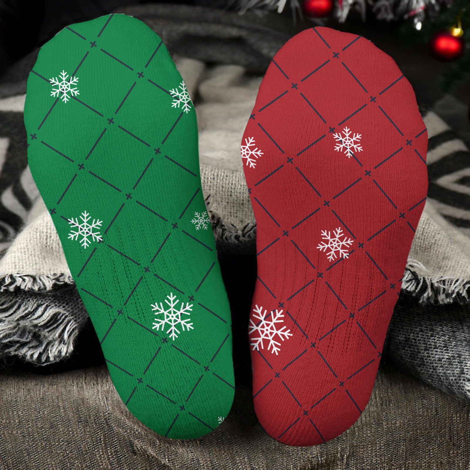 Cheery & Bright Gnome Couple - Personalized Crew Socks