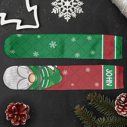 Cheery & Bright Gnome Couple - Personalized Crew Socks