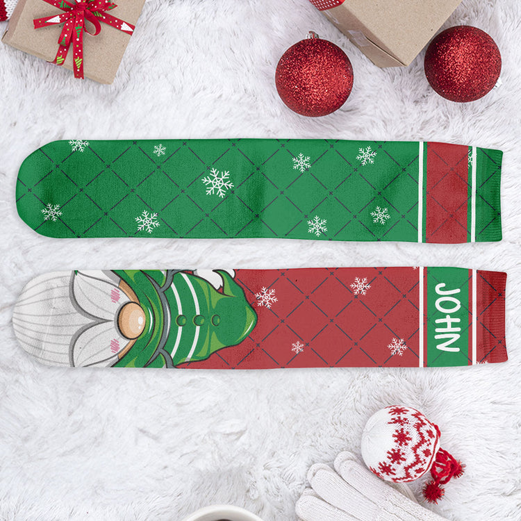 Cheery & Bright Gnome Couple - Personalized Crew Socks