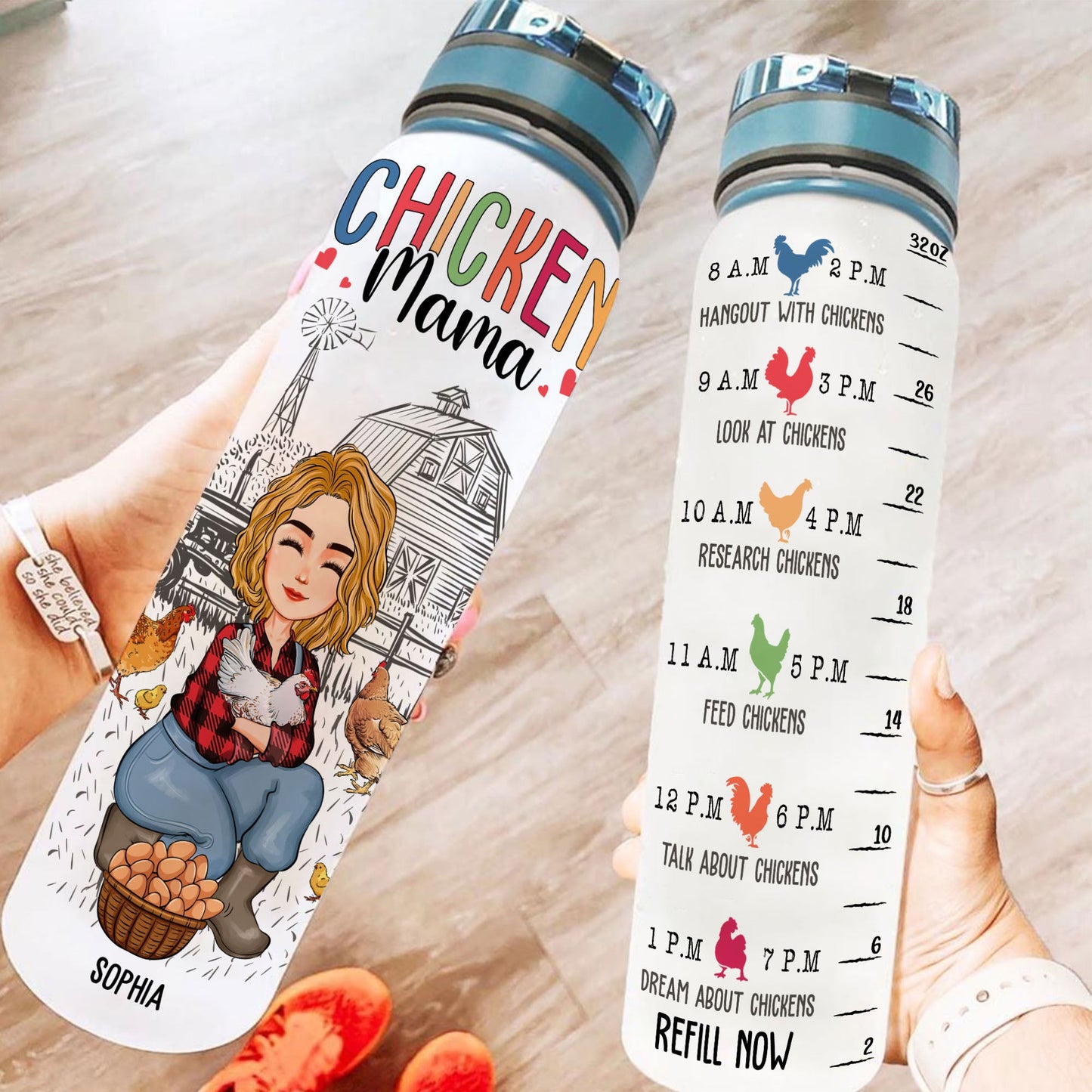 Personalized Water Tracker Bottle - Gift For AU Mom - One Lucky Mama - A  Gift Customized