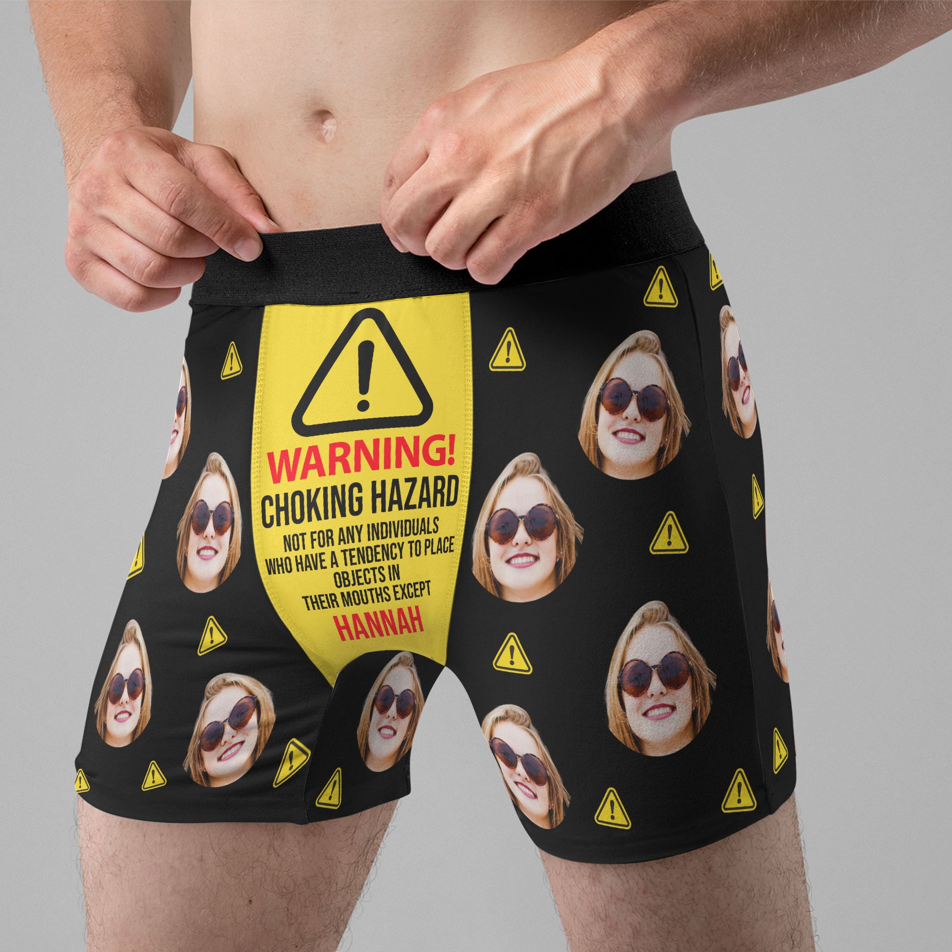 Warning: Custom Face Choking Hazard Funny Women's Underwear