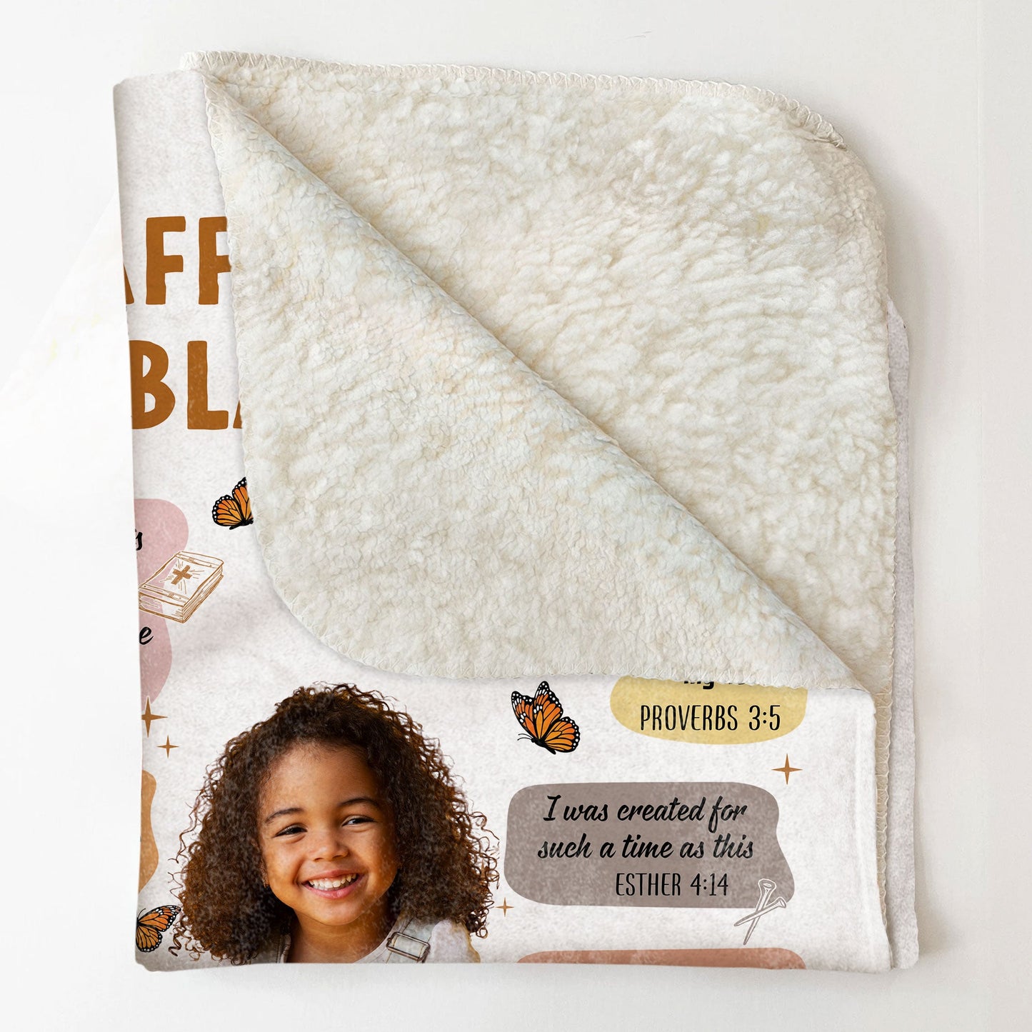Christian Bible Verse Affirmations For Girls, Boys - Personalized Photo Blanket