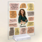 Christian Bible Verse Affirmations - Personalized Acrylic Photo Plaque - Gift For Daughter