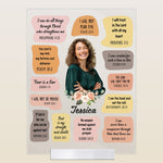 Christian Bible Verse Affirmations - Personalized Acrylic Photo Plaque - Gift For Daughter