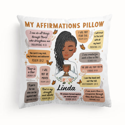 Christian Bible Verse Affirmations - Personalized Pillow (Insert Included)