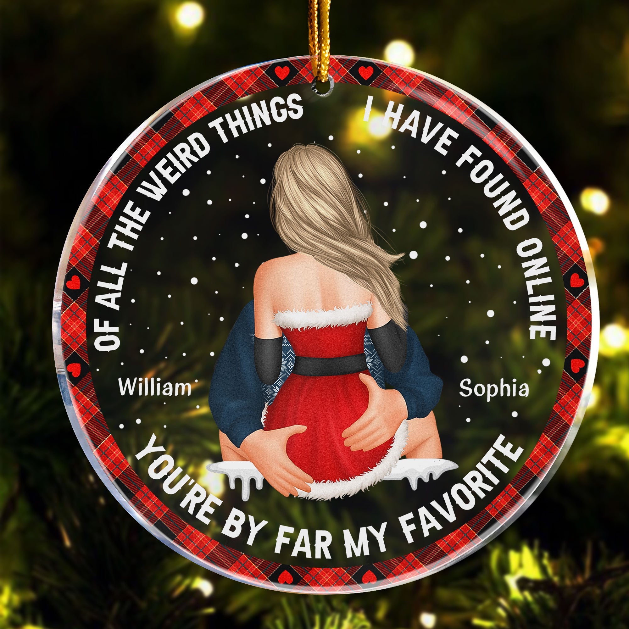 Christmas Couple You Are My Favorite By Far Gift For Couples - Personalized Acrylic Ornament