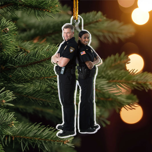 Christmas Gift For Police - Personalized Acrylic Photo Ornament