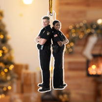 Christmas Gift For Police - Personalized Acrylic Photo Ornament