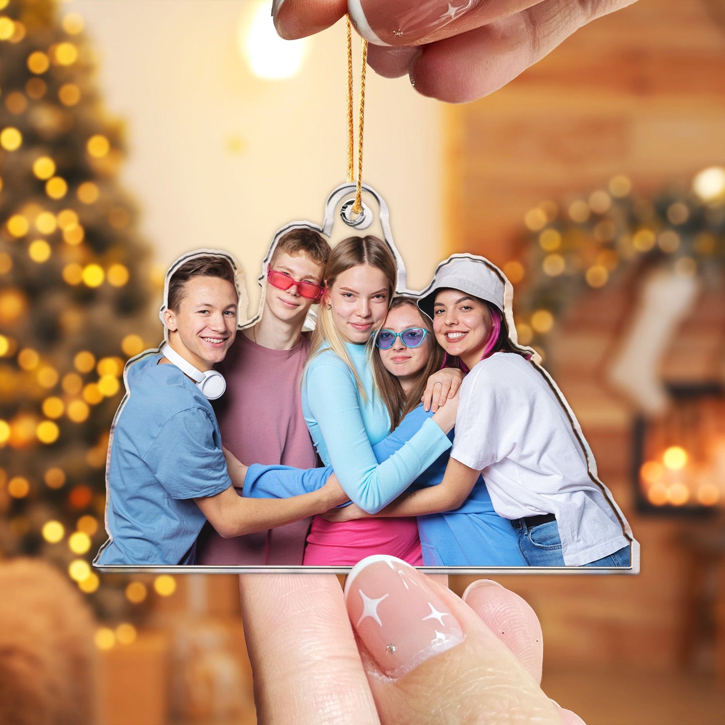 Christmas Gift For Siblings - Personalized Acrylic Photo Ornament