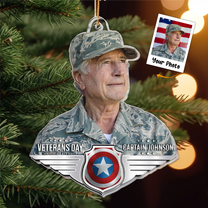 Christmas Gift For Soldier, Veteran Day - Personalized Acrylic Photo Ornament