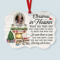 Christmas In Heaven - Personalized Aluminum Ornament - Memorial Gift For Family, Remembrance, Grief Gift, Sympathy Gift