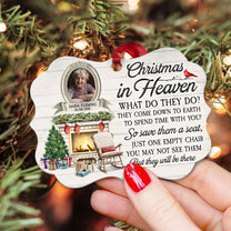 Christmas In Heaven - Personalized Aluminum Ornament - Memorial Gift For Family, Remembrance, Grief Gift, Sympathy Gift