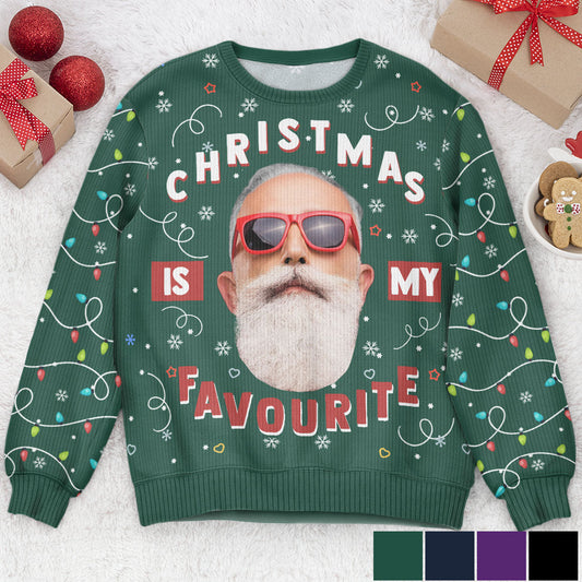 Christmas Is My Favourite Led Light - Personalized Photo Ugly Sweater