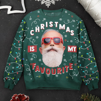Christmas Is My Favourite Led Light - Personalized Photo Ugly Sweater