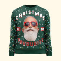 Christmas Is My Favourite Led Light - Personalized Photo Ugly Sweater