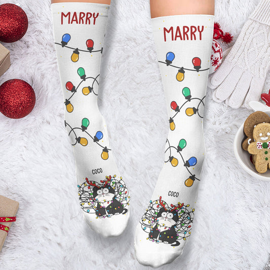 Christmas Lights - Personalized Crew Socks