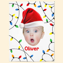 Christmas Lights - Personalized Baby Photo Blanket