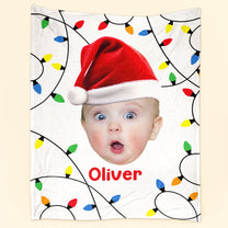 Christmas Lights - Personalized Baby Photo Blanket