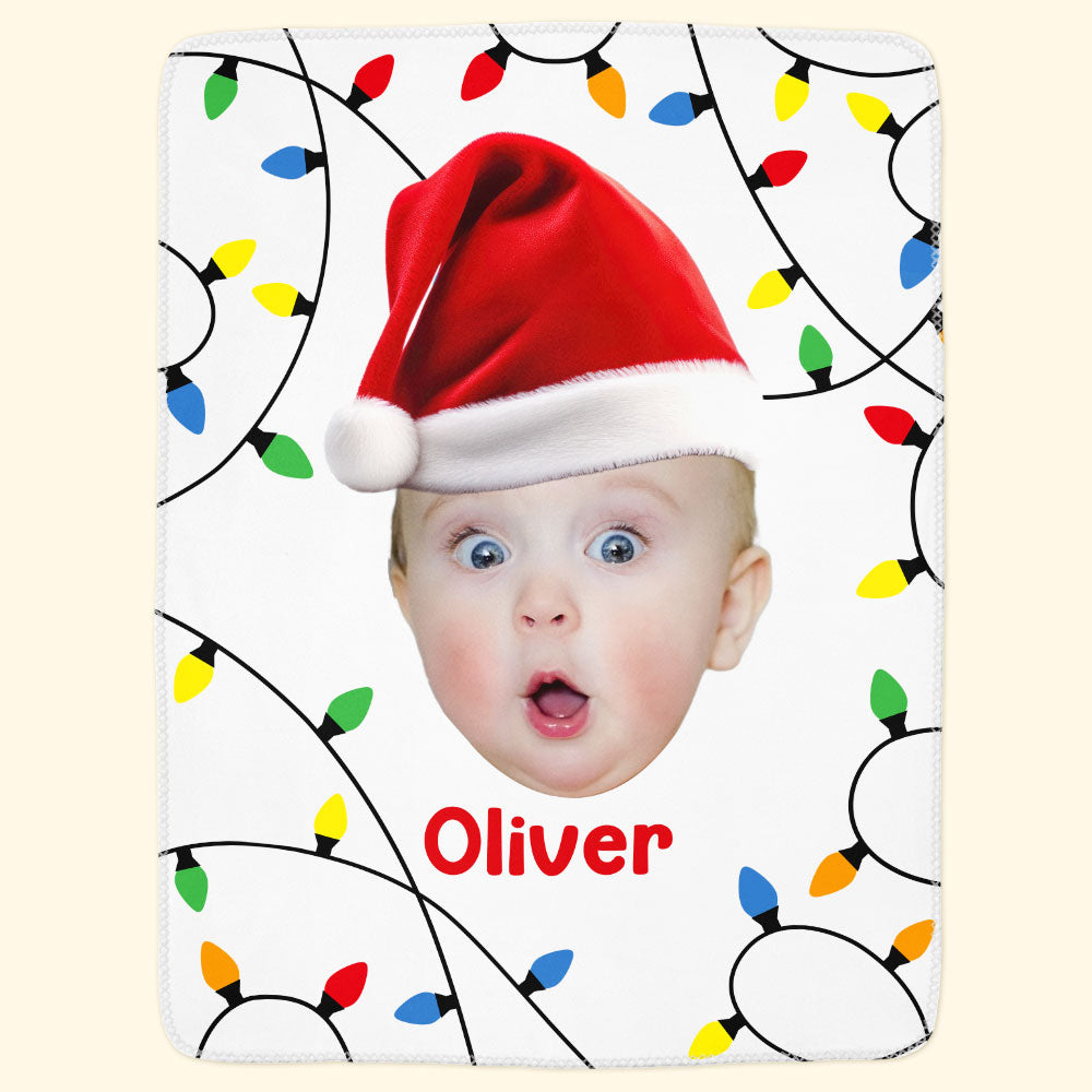 Christmas Lights - Personalized Baby Photo Blanket