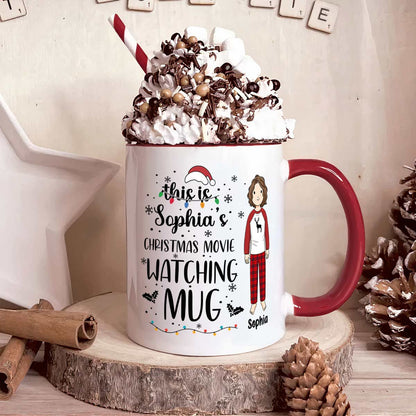 Christmas Movie Watching Mug - Personalized Accent Mug