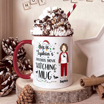 Christmas Movie Watching Mug - Personalized Accent Mug