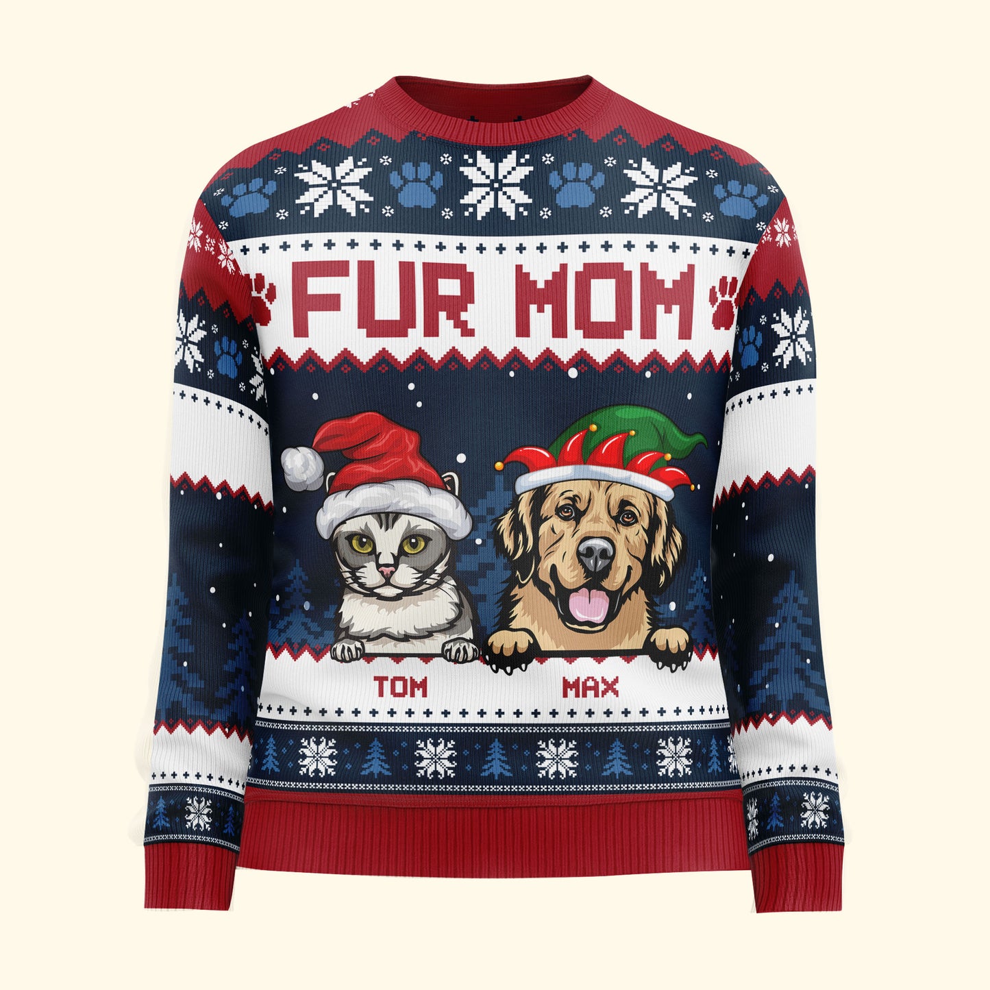 Christmas Pet Parents - Personalized Ugly Sweater