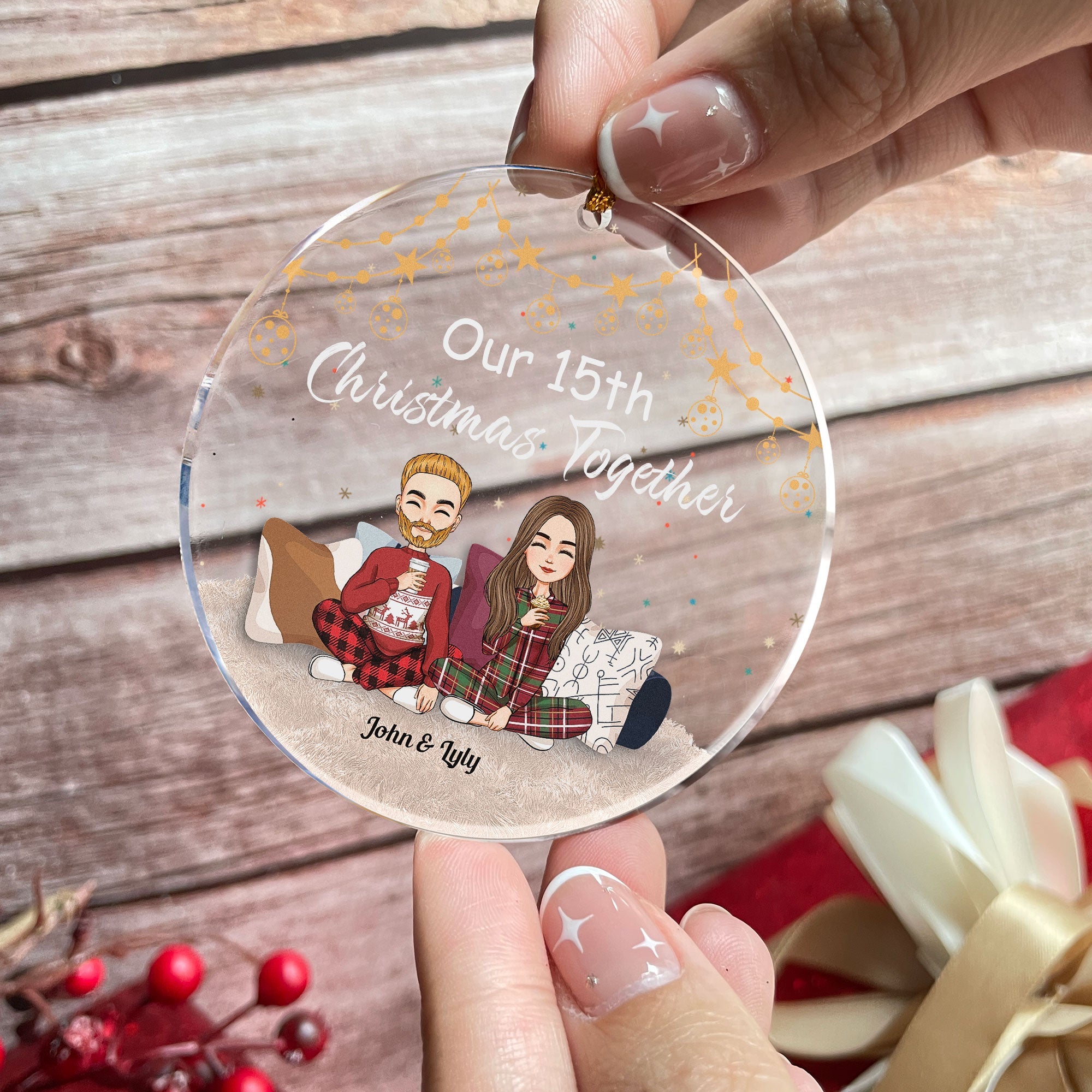 Christmas Together - Personalized Circle Acrylic Ornament