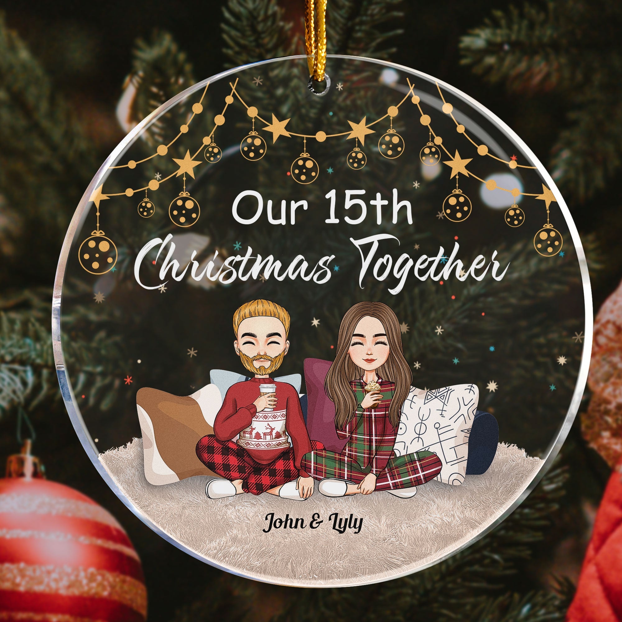 Christmas Together - Personalized Circle Acrylic Ornament