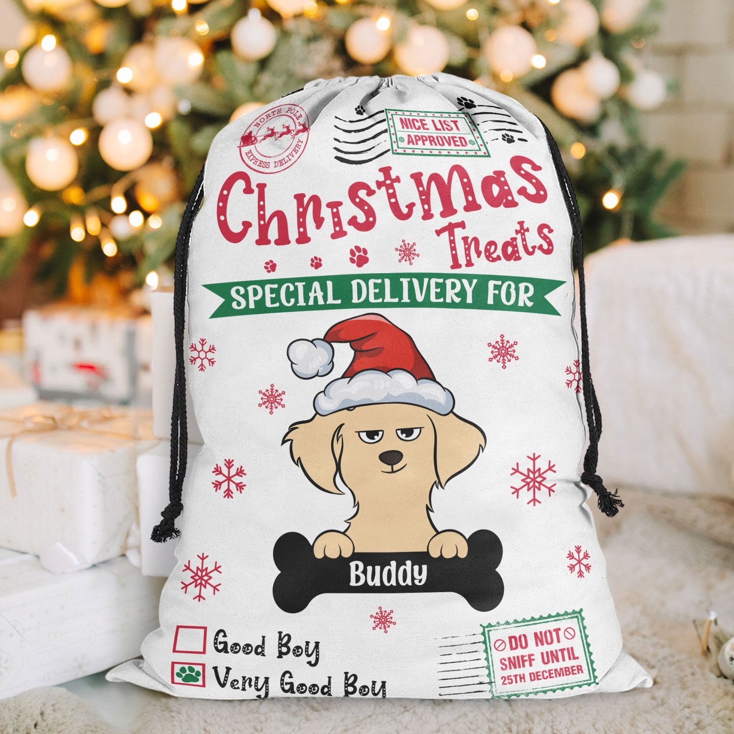 Christmas Treats - Personalized Christmas Sack