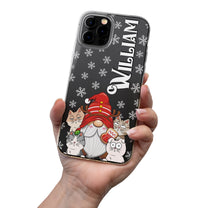 Christmas With My Cats - Personalized Clear Phone Case