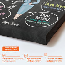 Classroom Rules Hashtag - Personalized Poster/Wrapped Canvas - Back To School Gift For Teachers, Besties - Gift From Students, Coworkers, Colleagues