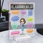 Classroom Rules - Personalized Acrylic Plaque - Teacher's Week Appreciation Gift For Teacher, Teacher's Assistants