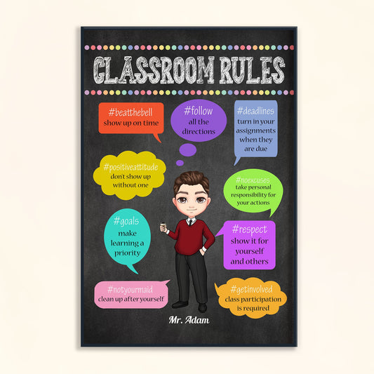 Classroom Rules - Personalized Poster/Wrapped Canvas
