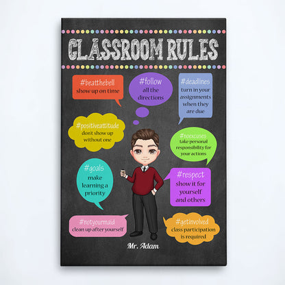 Classroom Rules - Personalized Poster/Wrapped Canvas