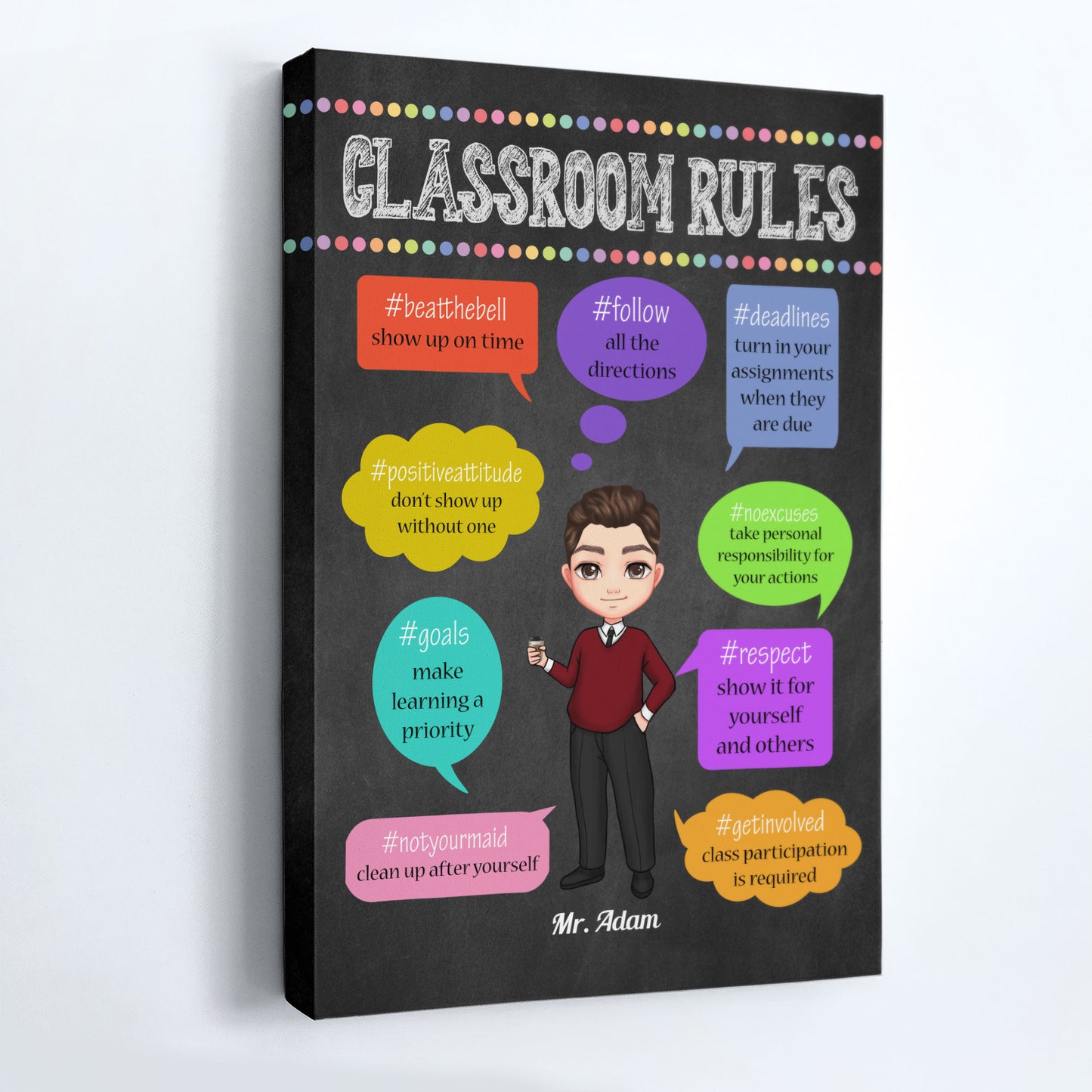 Classroom Rules - Personalized Poster/Wrapped Canvas