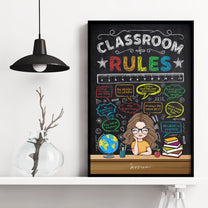 Classroom Rules - Personalized Poster - Back To School Gift For Teachers, Friends