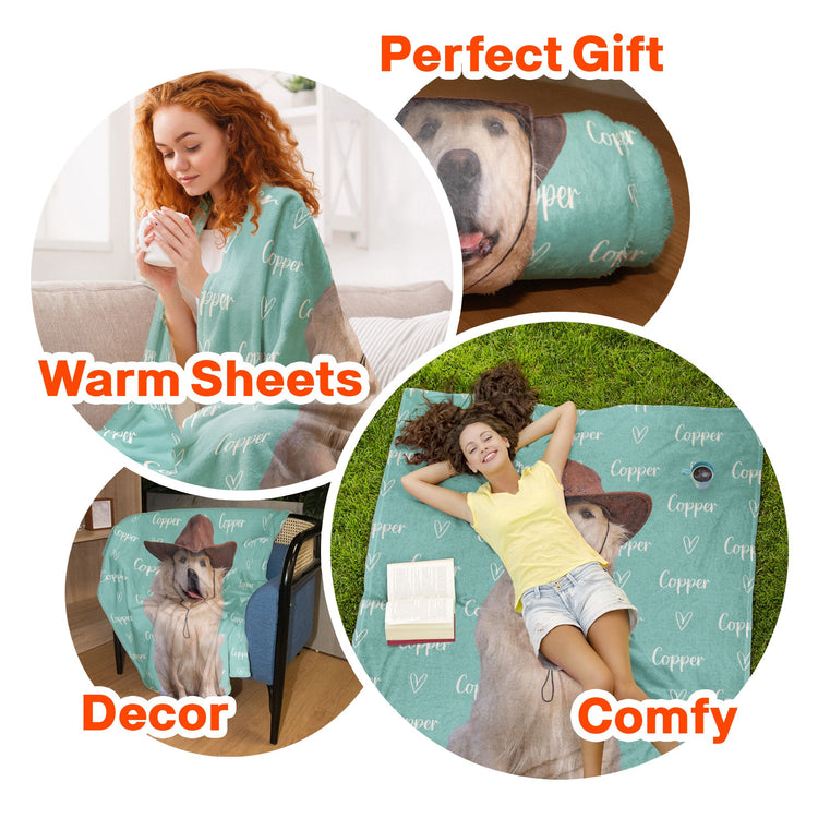 Colorful Lovely Lettering - Pet Version - Personalized Photo Blanket