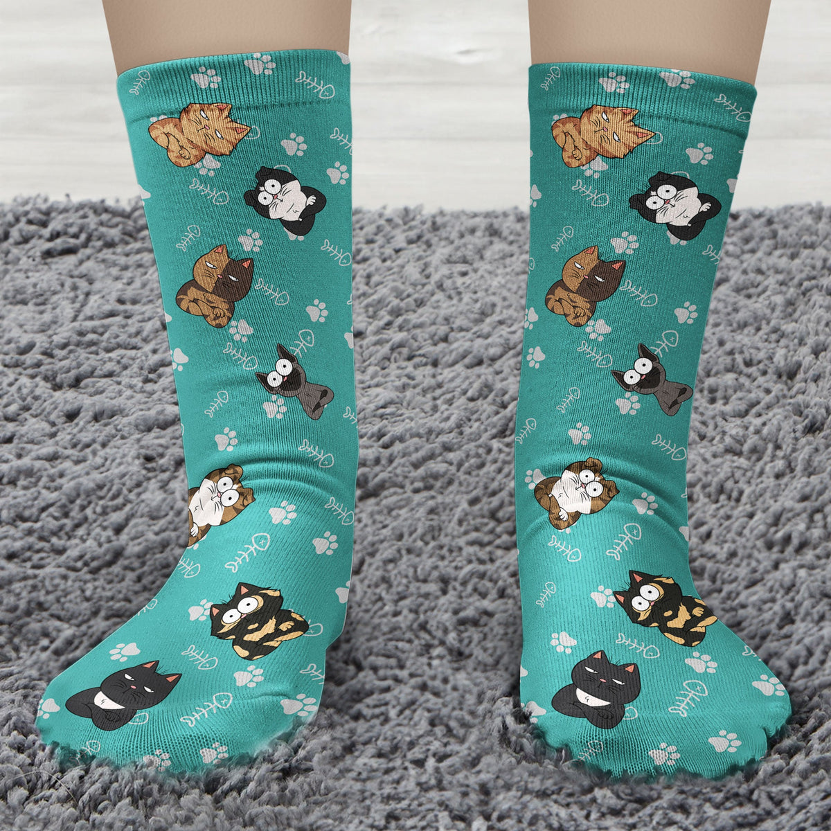 Colorful Paw - Personalized Crew Socks – Macorner