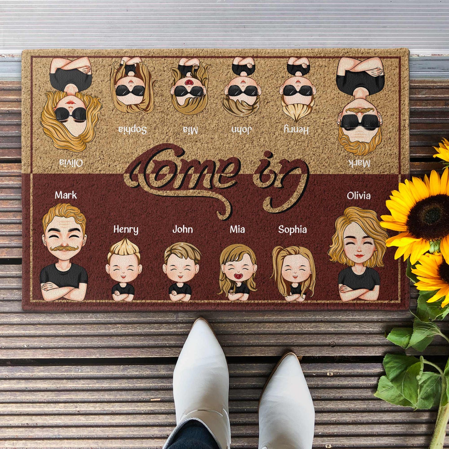 Come In & Go Away - Personalized Doormat