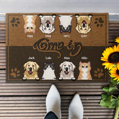 Come In & Go Away - Personalized Doormat