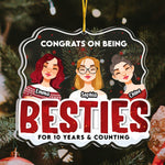 Congrats On Being Besties For Years - Personalized Globe Shaped Acrylic Ornament