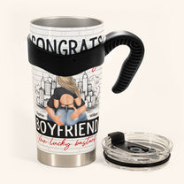 Congrats On Being My Boyfriend - Personalized Tumbler Cup - Anniversary Gifts For Men, Husband, Him, Boyfriend