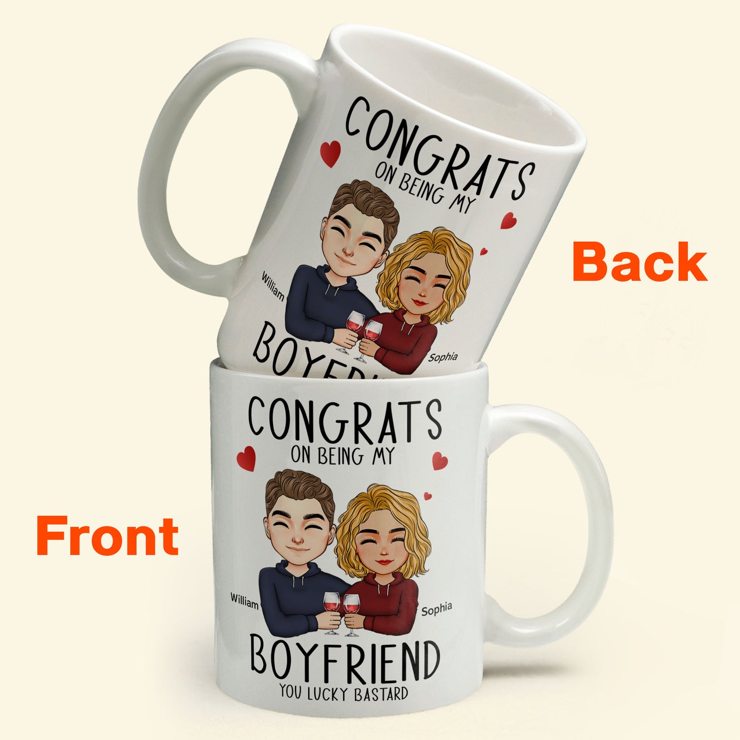 Congrats On Being My Boyfriend - Personalized Mug