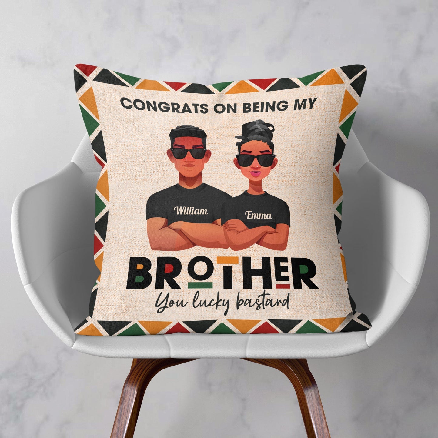 Congrats On Being My Brother - Personalized Pillow (Insert Included)