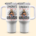 Congrats On Being My Husband - Personalized 40oz Tumbler With Straw