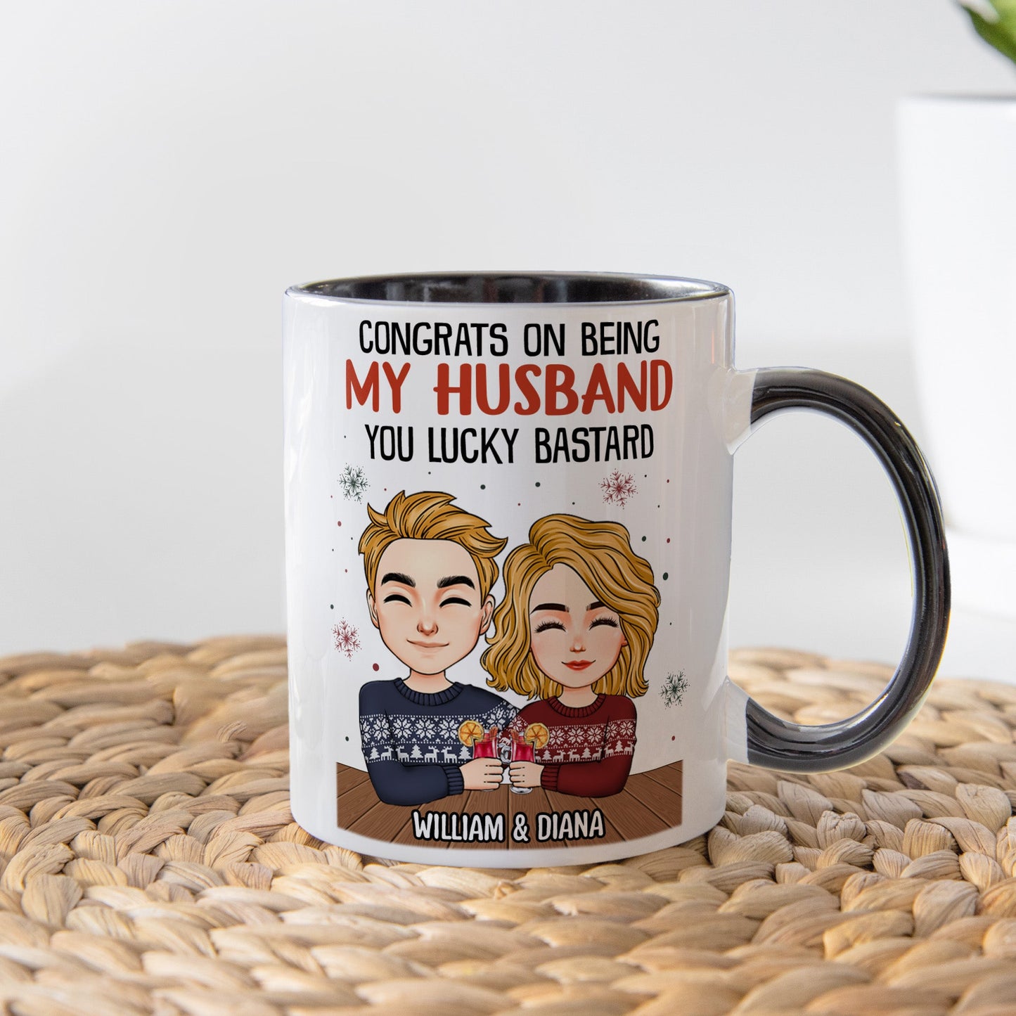 Congrats On Being My Husband - Personalized Accent Mug