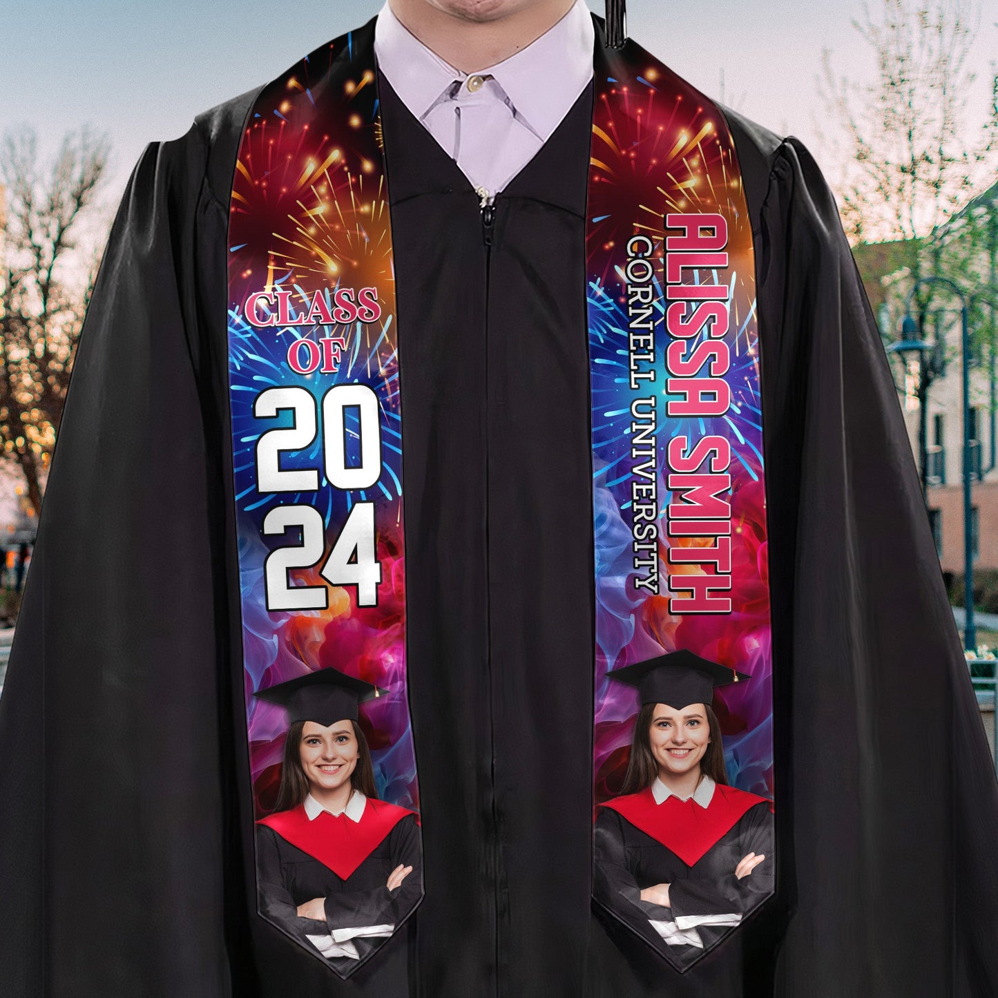 Congratulation Graduation Stole  - Personalized Photo Graduation Stole