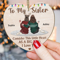 Consider This Little Heart As A Big Hug  - Personalized Wooden Ornament