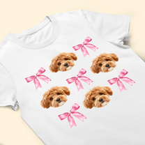 Coquette Pink Bow Trendy Dog Mom - Personalized Shirt